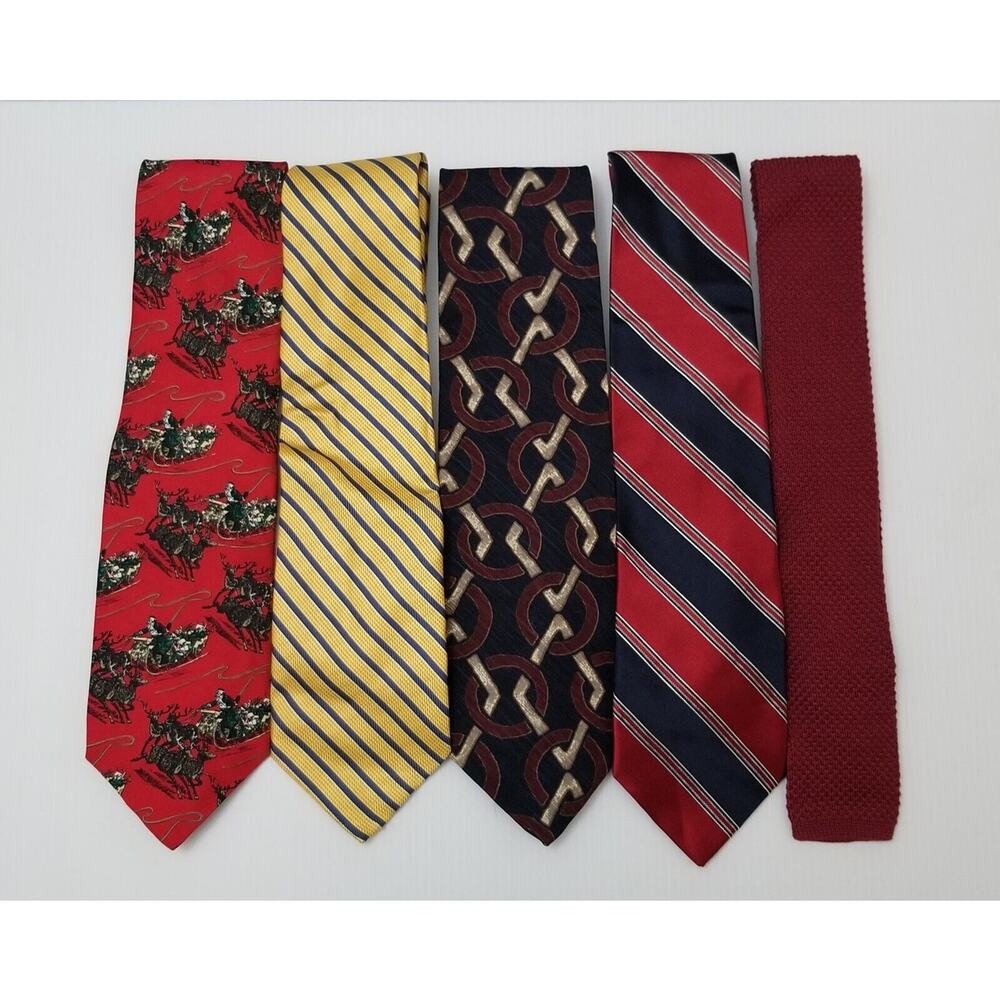 Lot of 5 Multicolor Valentino Ferrell Reed Jos A Bank Geoffrey Beene Neckties